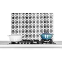 KitchenYeah Spatscherm - Achterwand keuken - Design - Patronen - Abstract - Zwart - Wit - 80x55 cm