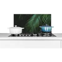 KitchenYeah Spatscherm keuken 70x30 cm - Kookplaat achterwand Palmbladeren - Palmen - Tropical - Muurbeschermer - Spatwand fornuis - Hoogwaardig aluminium