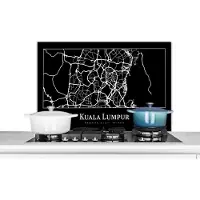 KitchenYeah Spatscherm keuken 80x55 cm - Kookplaat achterwand Stadskaart - Kuala Lumpur - Kaart - Plattegrond - Muurbeschermer - Spatwand fornuis - Hoogwaardig aluminium