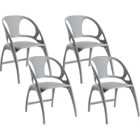 Beliani NEMI - Tuinstoel set van 4 - Grijs - Polypropyleen