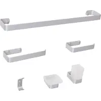 Beliani ZORRITOS - 6-delige badkamer hardware set - Zilver - Aluminium