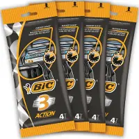 BIC 3 Action wegwerp scheermesjes voor mannen - 3 scheerbladen- Aloe Vera strip - bundel van 16 mesjes