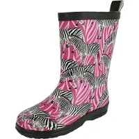 Beck Regenlaarzen 'Zebra' rosa / donkerroze / zwart / wit