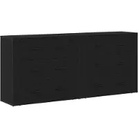 vidaXL Dressoir Zwart Eiken 160 x 33 x 70 cm Bewerkt hout