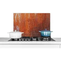 KitchenYeah Spatscherm keuken 60x40 cm - Kookplaat achterwand Vintage - Roest print - Metaal - Muurbeschermer - Spatwand fornuis - Hoogwaardig aluminium