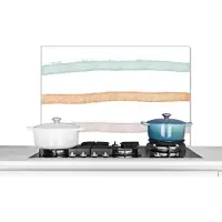 KitchenYeah Spatscherm keuken 80x55 cm - Kookplaat achterwand Lijn - Pastel - Regenboog - Patronen - Muurbeschermer - Spatwand fornuis - Hoogwaardig aluminium