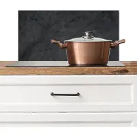 KitchenYeah Spatscherm keuken - Beton print - Retro - Spatwand - Zwart - Achterwand keuken - 60x30 cm - Keuken decoratie - Aluminium