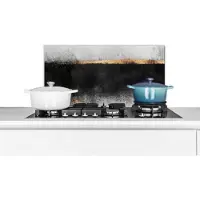 KitchenYeah Spatscherm keuken - Marmer print - Goud - Design - Luxe - Zwart - Spatwand - Keuken - Keuken achterwand - 60x30 cm - Spatscherm