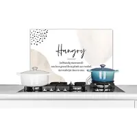 KitchenYeah Spatscherm keuken 70x50 cm - Kookplaat achterwand Hangry - Spreuken - Hangry definitie - Woordenboek - Quotes - Muurbeschermer - Spatwand fornuis - Hoogwaardig aluminium