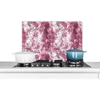 KitchenYeah Spatscherm - Marmer print - Glitter - Roze - Marmerlook - Luxe - Keuken achterwand - 70x50 cm - Muurbeschermer