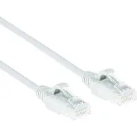 ACT DC8930 LSZH U/UTP CAT6 Datacenter Slimline Patchkabel Snagless | RJ45 connectoren | Wit | 15 cm