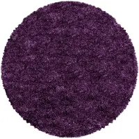 Dutch XXL Rond Hoogpolig Vloerkleed | Tapijt | Shaggy | Fluffy | Lila | 120x120 cm