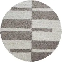 Dutch XXL Rond Shaggy Vloerkleed | Tapijt | Gala | Beige | 80x80 cm