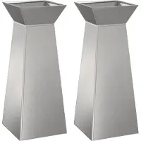 vidaXL Pilarenbak 2 st zilver 40 x 40 x 100 cm Roestvrij staal