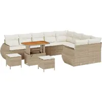 vidaXL Tuinbank Set 12 st 12-Aantal zitplaatsen Beige en Crème