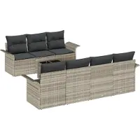vidaXL Tuinbank Set 8 st 7-Aantal zitplaatsen