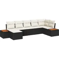 vidaXL Tuinbank Set 8 st 7-Aantal zitplaatsen Zwart en Crème