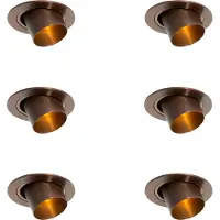QAZQA Set van 6 inbouwspots donkerbrons GU10 35mm rond kantelbaar - Installa