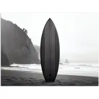 PosterMonkey Poster 80x60 cm - Surfplank - Zand - Zee - Posters - Kamer decoratie - Wanddecoratie woonkamer - Muurdecoratie slaapkamer