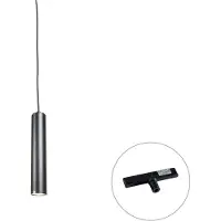 QAZQA Design hanglamp zwart incl. rail adapter 1-fase - Slimline Tuba small