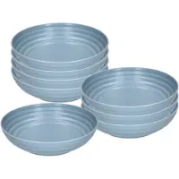 PlasticForte Soepkommen - 8x - D22 x H5.5 cm - blauw - kunststof - onbreekbaar - servies