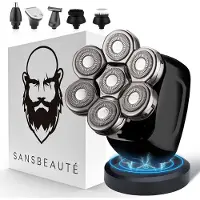 Sansbeauté 6-in-1 Scheerapparaat Mannen – Trimmer - Tondeuse - SkullSharp PRO - Electric Face & Head Shaver - Hoofd Kaal Scheren – Nat & Droog - Draadloos Opladen - Elektrisch