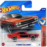Hot Wheels '71 DODGE CHALLENGER COUPE BLACK ORANGE 131/250 1:64 HW MUSCLE MANIA 1/10 SHORT CARD