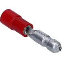 Kalitec 10 stuks RSR4 ronde connector pin rood 0,5 mm - 1,5 mm² I gedeeltelijk geïsoleerd I 4 mm diameter I 23 mm lang I Ideaal voor het aansluiten van kabels