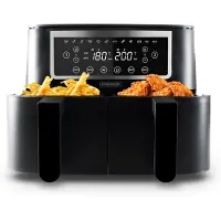 KITCHENCOOK - Airmed 8 - Dubbele Airfryer - 8 Liter - 2600W - 10 Programma’s - 2 Mandjes
