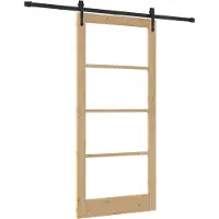 vidaXL Schuifdeur Natuurlijk en zwart 93 x 202 cm