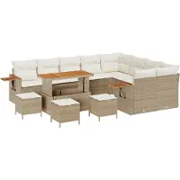 vidaXL Tuinbank Set 14 st 10-Aantal zitplaatsen Beige en Crème