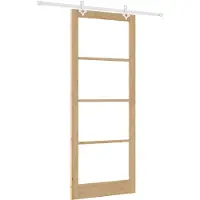 vidaXL Schuifdeur 93 x 232 cm Massief grenenhout en glas Naturel
