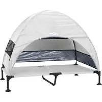 vidaXL Verheven Hondenbed 127 x 81 x 108 cm Stof en Staal Zilvergrijs