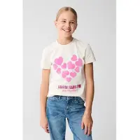 Shoeby T-shirt ecru Meisjes Katoen Ronde hals Effen - maat 98/104