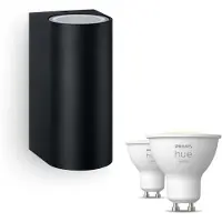 Philips Hue Nightingale Wandlamp In Zwart + Gu10-lampen Met Wit Licht