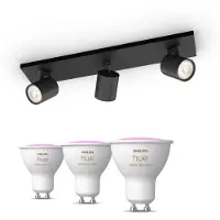 Philips Hue Myliving Runner Opbouwspot 3-pack + Gu10-lampen Met Gekleurd Licht