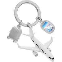 Metalmorphose Sleutelhanger Vliegtuig, Koffer en vliegtuigraam voor de echte reisliefhebber