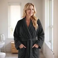 Dreamhouse Luxe Badjas - Donkere kleuren M/L, Kleur: Zwart