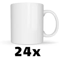 Stamina 24x Witte Sublimatiemokken - Leuke Cadeau Ideeën - Bedrukbare Sublimatiemok - Geschikt voor Bedrukken - Hoogwaardige Kwaliteit - Leuke Cadeau Ideeën - Vaatwasser- Perfect voor Sublimatie - 325ml