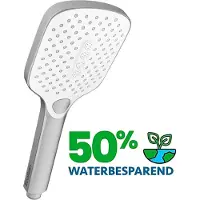 EcoRain 50% Waterbesparende Douchekop Mark Vierkant 12 CM met Waterfilter - 5 Sproeistanden - Hoge Druk - Universele Aansluiting - Anti-kalk Douchekop - 2 jaar garantie - Chroom