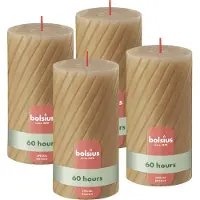 Bolsius stompkaars Rustiek gedraaid (Ø6,8x13 cm) (set van 4)