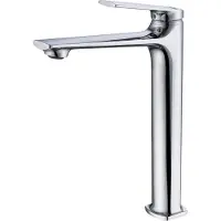 EcoRain 30% Waterbesparende Wastafelkraan Hoog Olivia van RVS 304 en Messing - Universele Aansluiting - Anti-Kras Coating - Behoud Waterdruk - 5 Jaar Garantie - Chroom