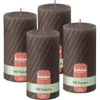 Bolsius stompkaars Rustiek gedraaid (Ø6,8x13 cm) (set van 4)
