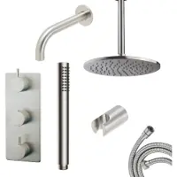Mueller Round inbouw regendouche met 20cm hoofddouche en plafondarm RVS