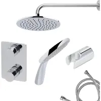 Mueller Round inbouw regendouche 2-wegs met ronde handdouche en muurarm 45cm chroom