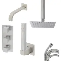 Mueller Cube inbouw regendouche 3-wegs met 20cm hoofddouche en plafondarm RVS