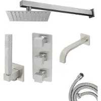 Mueller Cube inbouw regendouche 3-wegs met 20cm hoofddouche en muurarm RVS