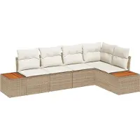 vidaXL Tuinbank Set 5 st 5-Aantal zitplaatsen beige en crèmekleurig