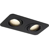 QAZQA Afgeronde inbouwspot zwart GU10 50mm draaibaar en kantelbaar IP44 2-lichts - Alberto