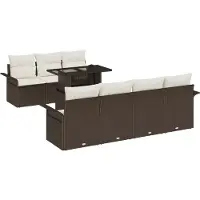 vidaXL Tuinbank Set 8 st Bruin [Synthetisch]: Poly Riet